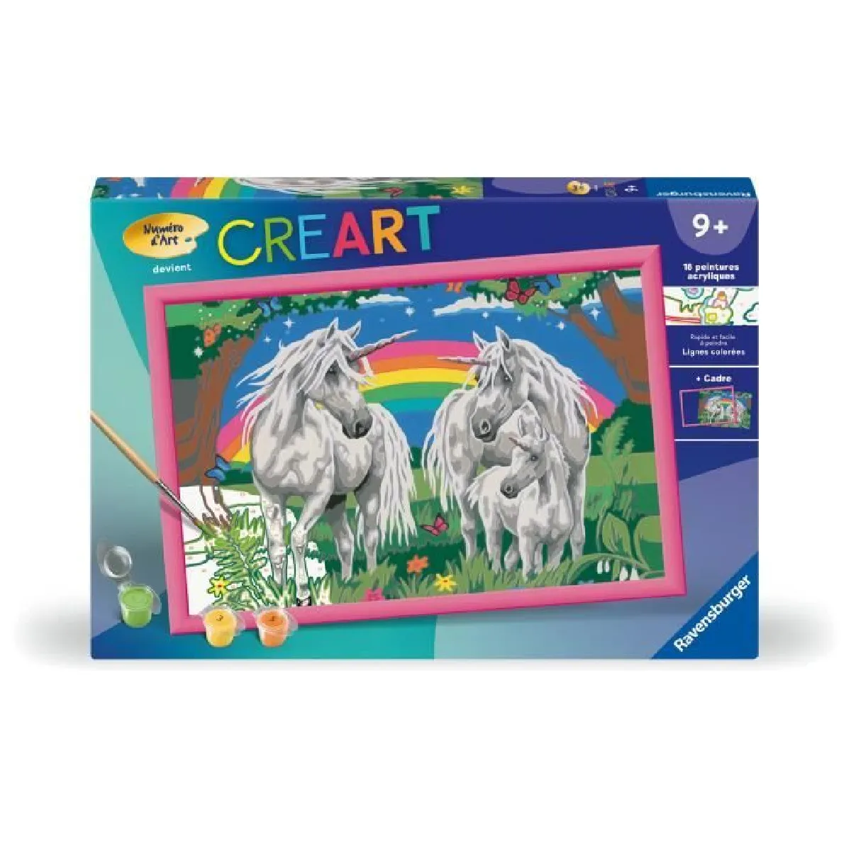 CreArt Kids 31x21cm Au pays des licornes Kit de peinture par numéros Numéro d'Art Dès 25849 Ravensburger
