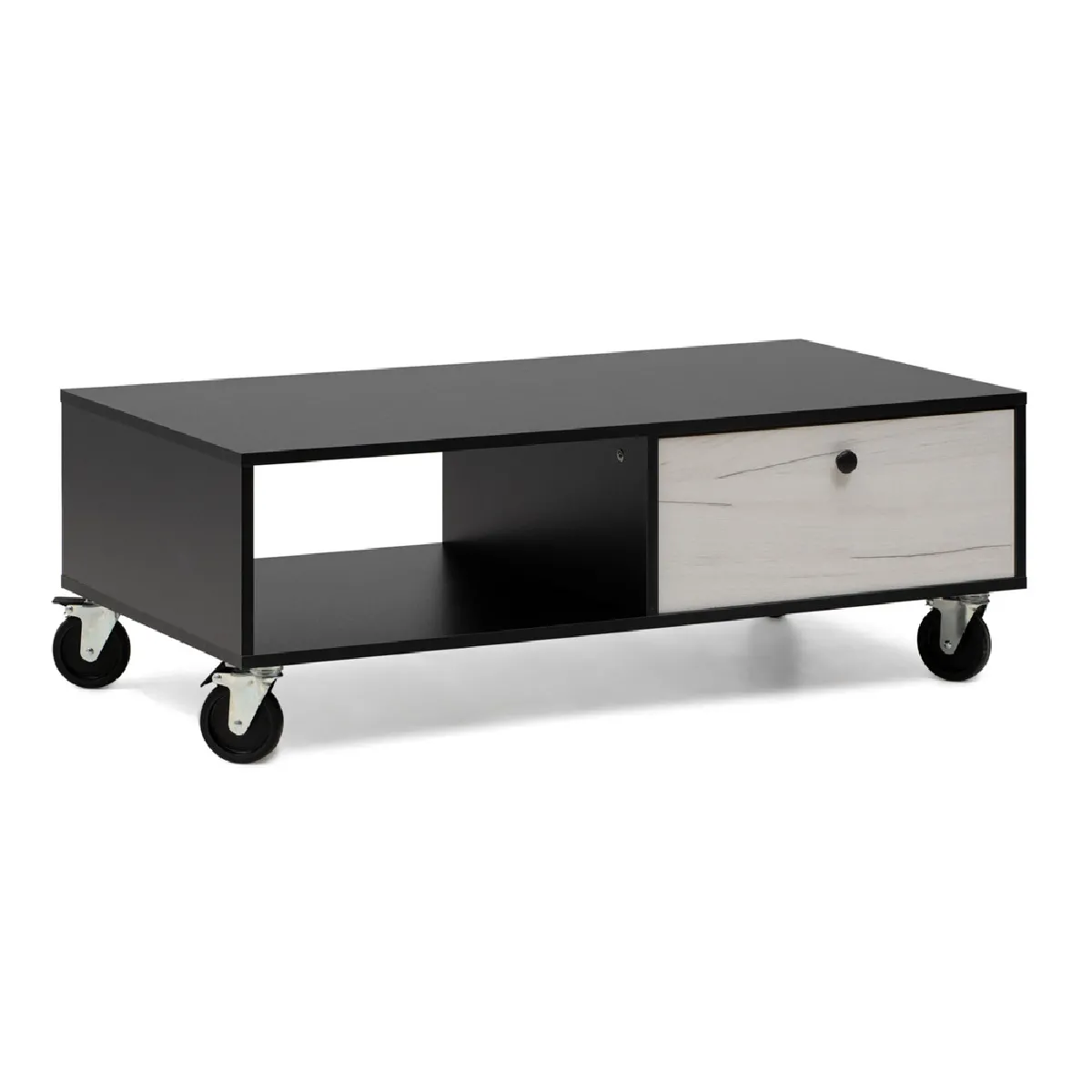 Meilleurs prix pour Table basse 110x55x38cm noir et chêne