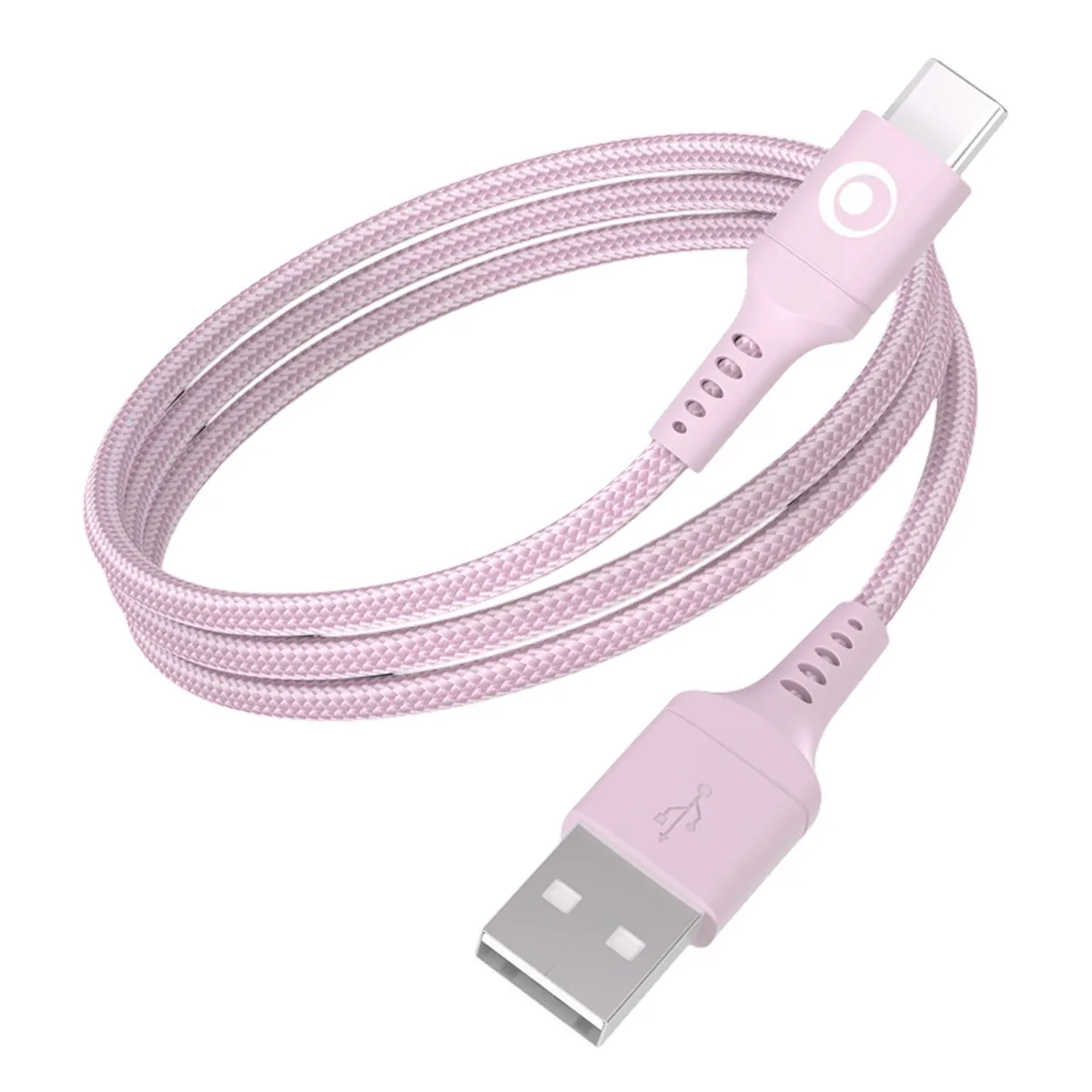 Bigben Rose Connected Câble Usb-A Vers Usb-C Fastcharge 15W 3A En Nylon Tissé 1.2M