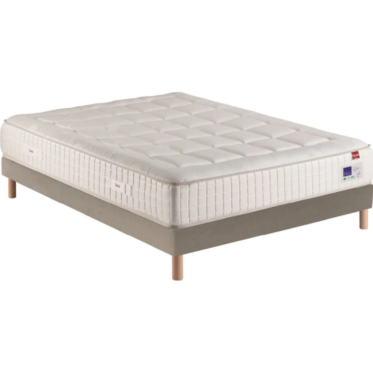 Ensemble matelas et sommier Epeda BEAU DORMIR TAUPE 160x200 cm