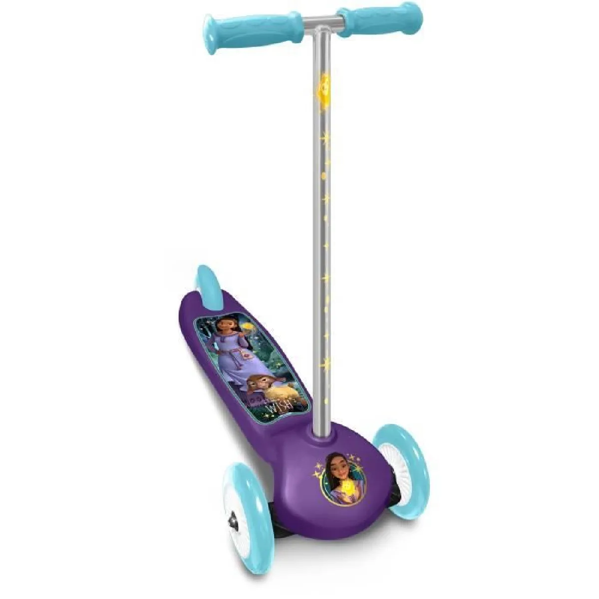 Trottinette 3 Roues DISNEY WISH Ajustable en hauteur Large plateau antidérapant Poignées anti pincement
