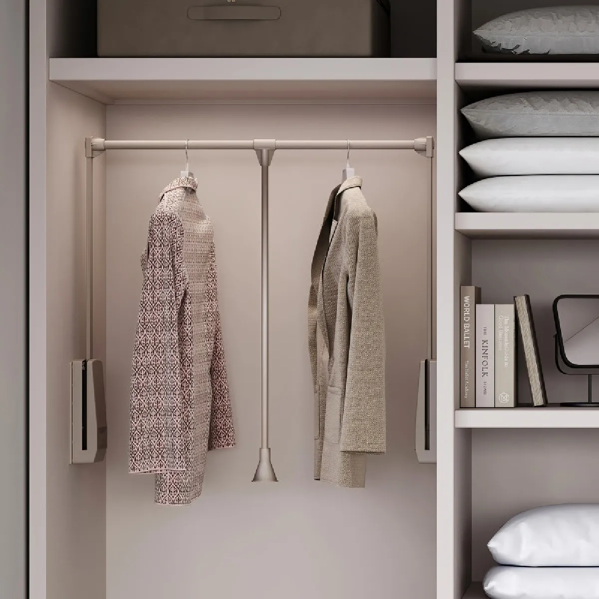Emuca penderie rabattable armoire - gris pierre