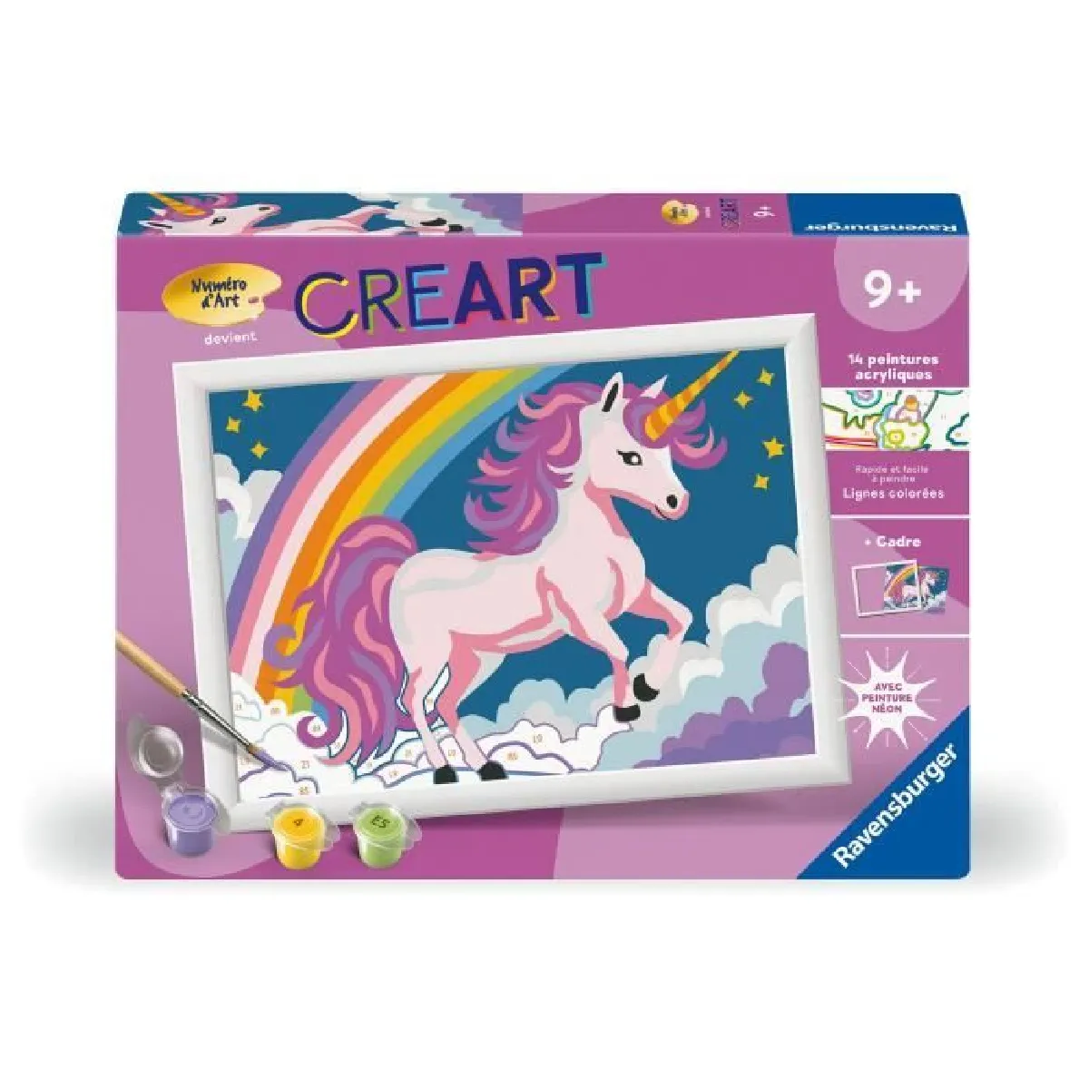CreArt Kids 18x24cm Licorne Néon Kit de peinture par numéros Numéro d'Art Dès 25904 Ravensburger - vue 7