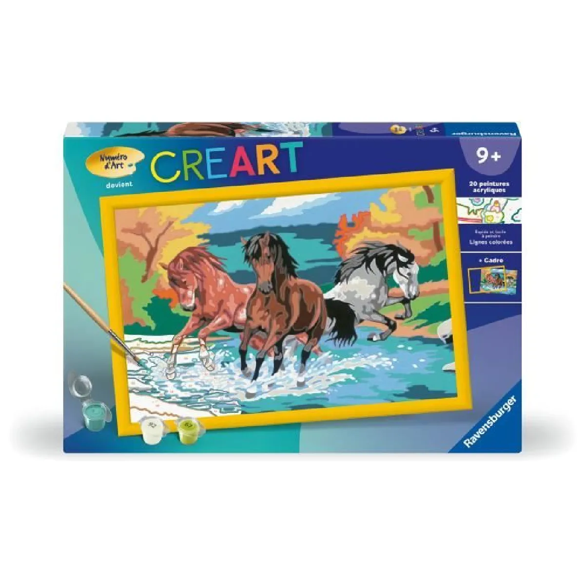 Ravensburger – Numéro d’Art Grand Format – Horde de Chevaux – Loisir créatif – Kit de Peinture par numéros – Activité détente et créative – Dès – 28682 – Version française - vue 7