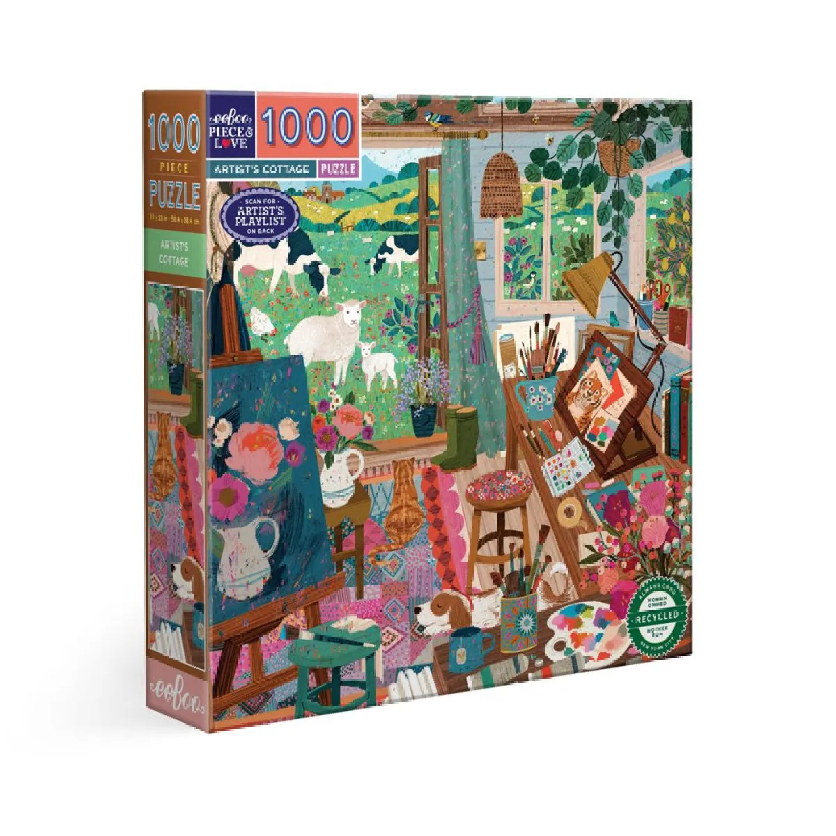 Eeboo Puzzle Artist's Cottage - 1000 pièces Eeboo Puzzle Artist's Cottage - 1000 pièces