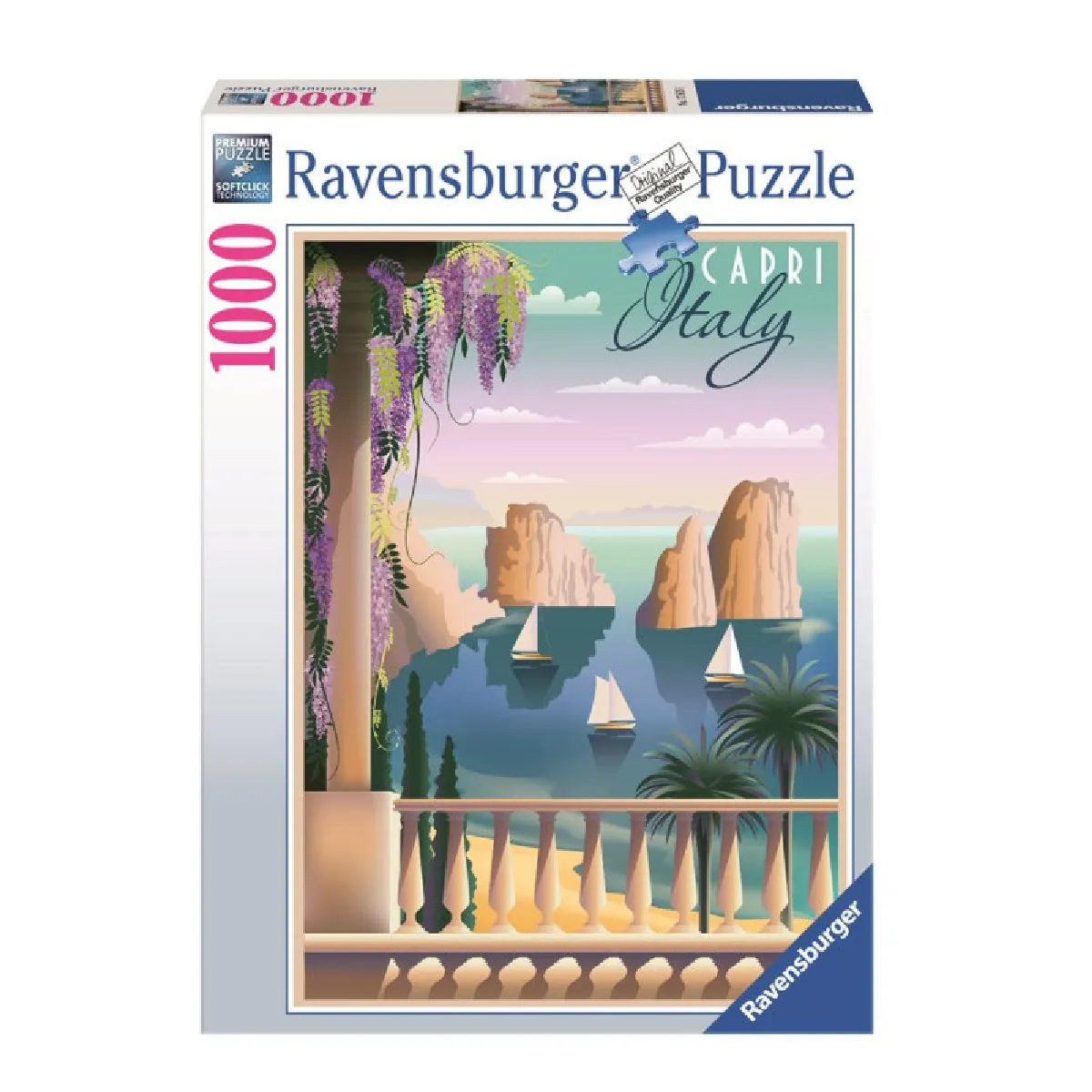 Puzzle 1000 pièces Carte postale de Capri Ravensburger France - vue 4