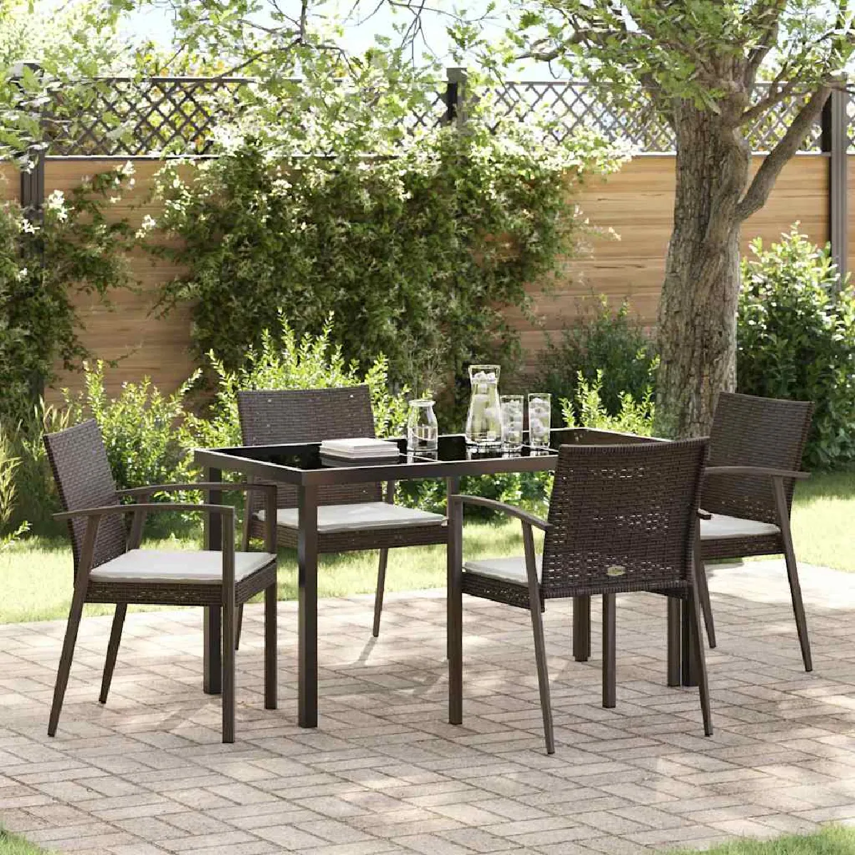 vidaXL Ensemble de salle à manger pour jardin 5 pcs et