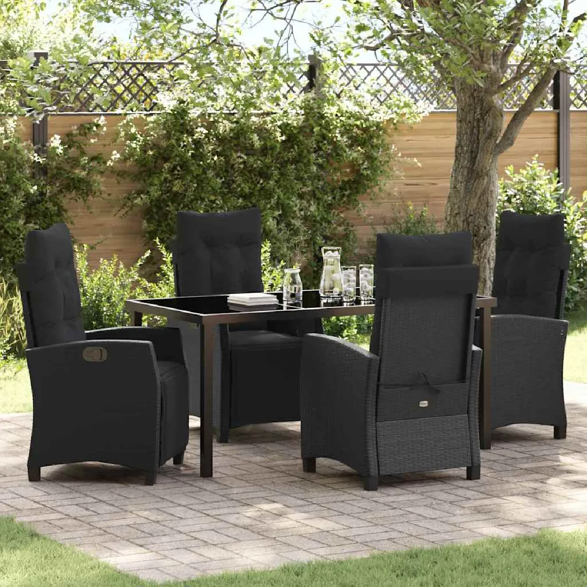 vidaXL Set de jardin 3 pièces en bois d'acacia - vue 9