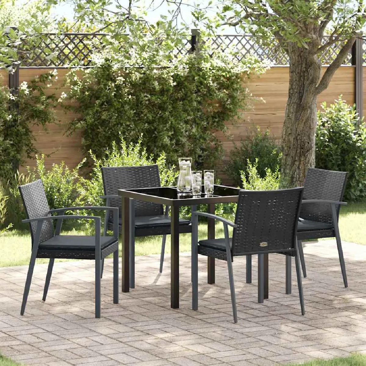 vidaXL Ensemble de salle à manger pour jardin 5 pcs et - vue 3