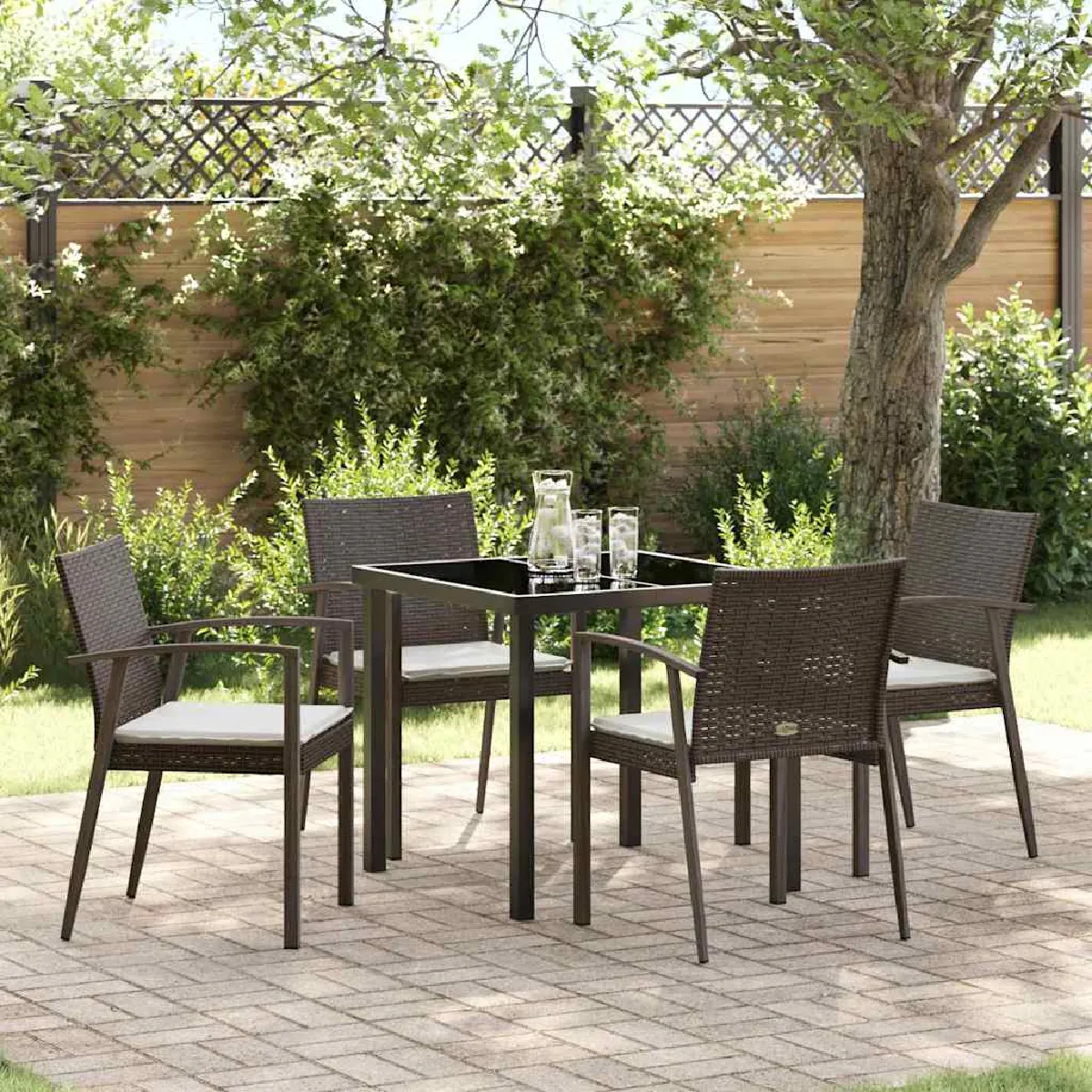 vidaXL Ensemble de salle à manger pour jardin 5 pcs et - vue 8
