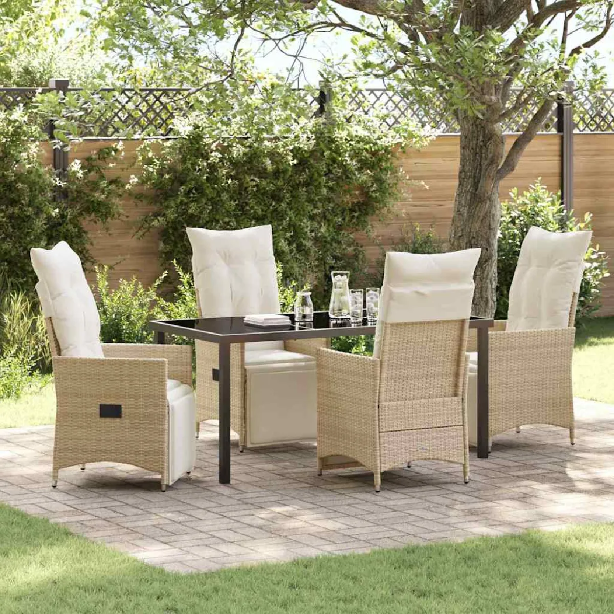 vidaXL Set de jardin 3 pièces en bois d'acacia - vue 8