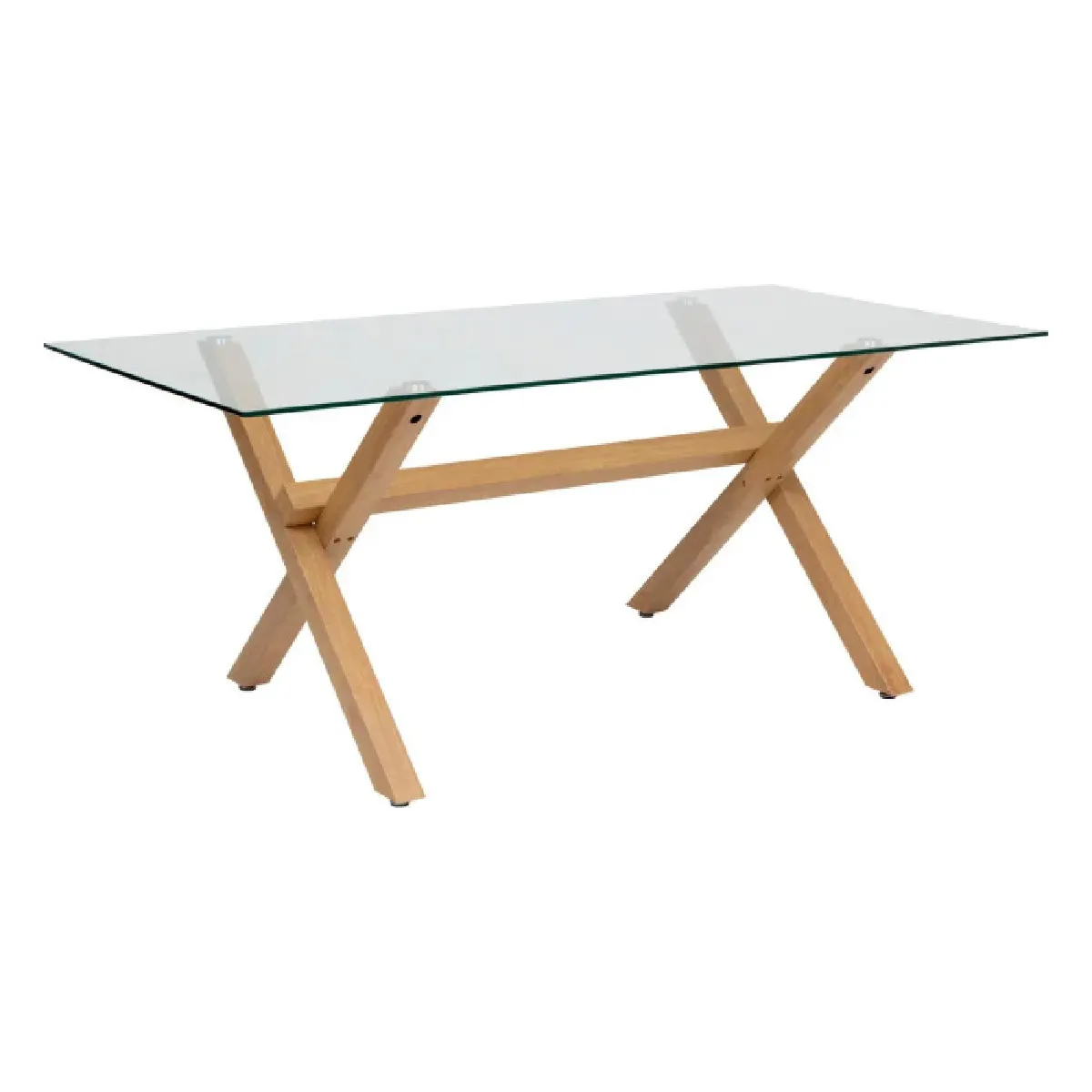 Non Communiqué Transparent Table À Manger 180 X 90 Cm Verre Et Métal Jorel Atmosphera - Image 3