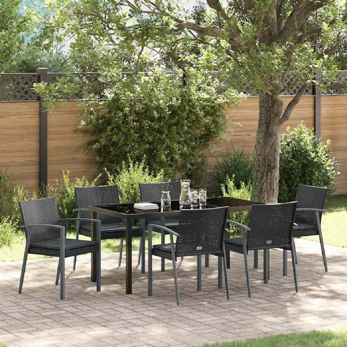 vidaXL Ensemble de salle à manger pour jardin 7 pcs et - vue 5