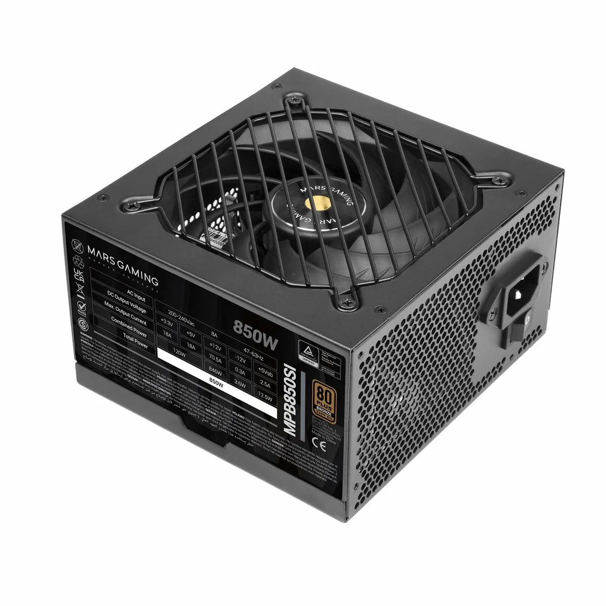 Alimentation Mars Gaming Mpb850si ATX 850w Garantie 7 ans 80plus Bronze 90% Noir - Image 3