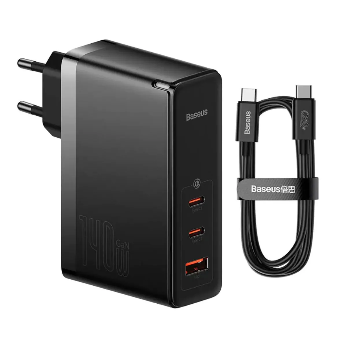 Baseus Chargeur secteur USB-C GaN5 Pro pour Apple MacBook Pro 16" - 140 W - Noir