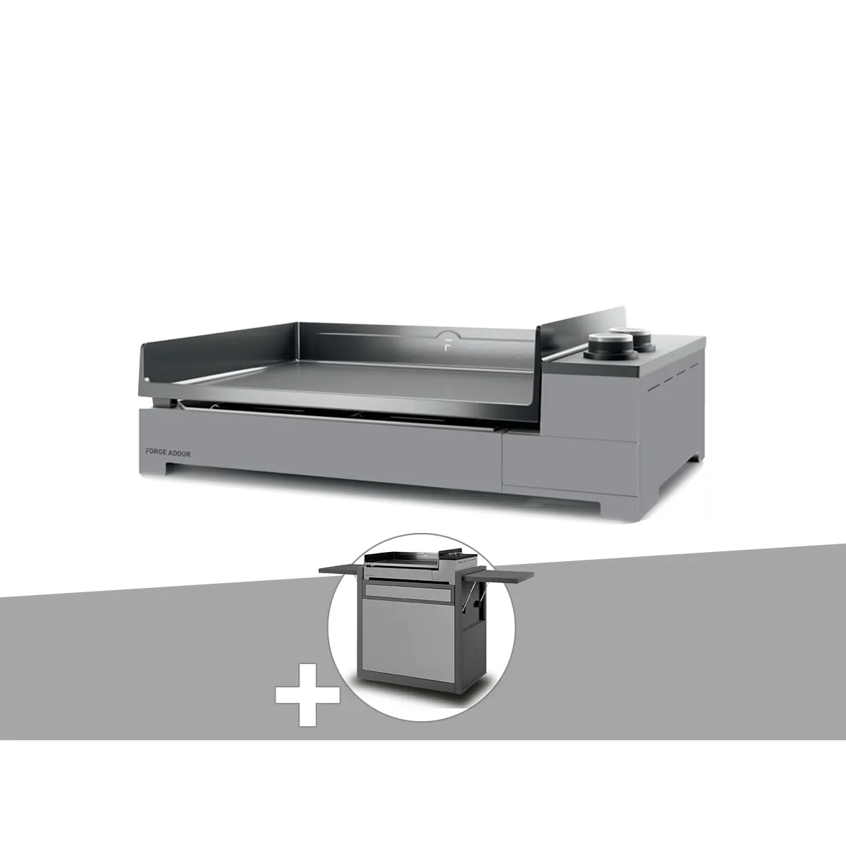 FORGE ADOUR Plancha gaz Premium 60 acier avec chariot - 