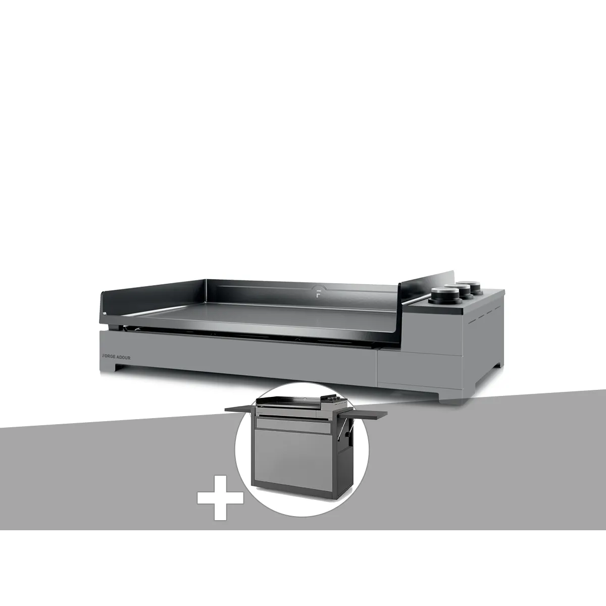 FORGE ADOUR Plancha gaz Premium 75 acier avec chariot - 