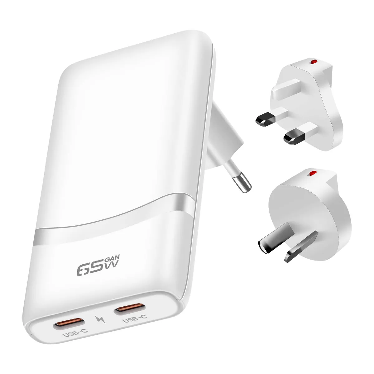 Akashi Blanc Chargeur Secteur 65W Universel Usb-C