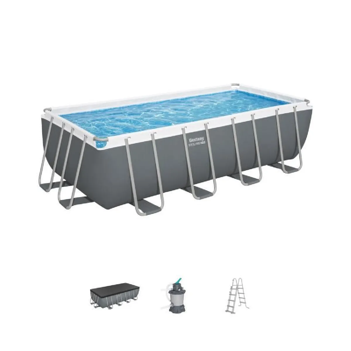 Kit Piscine hors sol tubulaire BESTWAY Steel Pro MAX™ 305 x 200 x 84 cm Ovale Livrée avev filtre a cartouche et 1 cart - vue 3