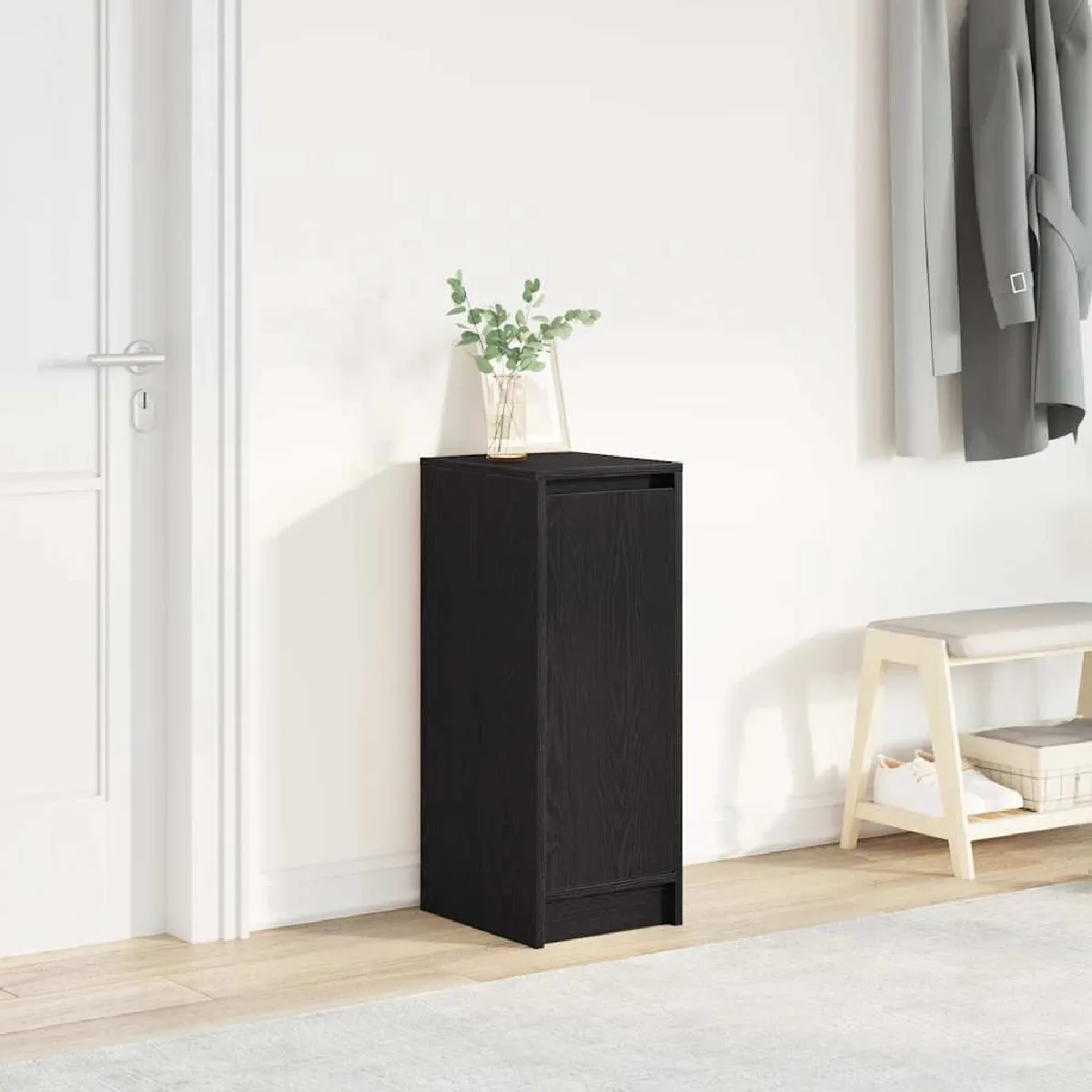 Vidaxl Armoire à chaussures chêne noir 29,5x34x76 cm bois d'ingénierie