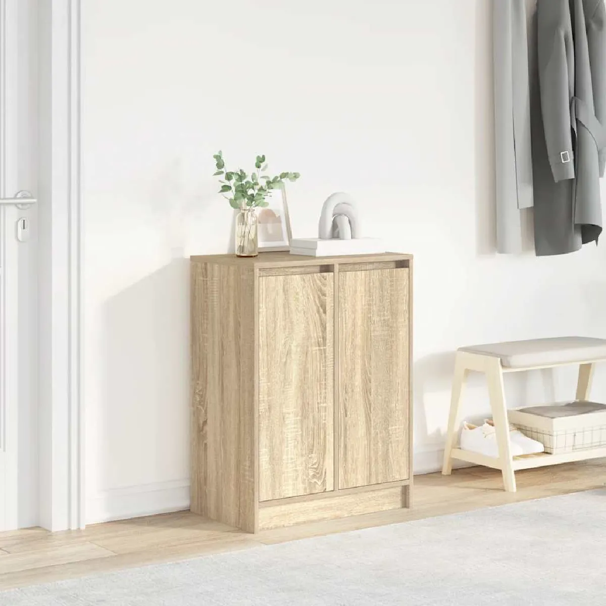 vidaXL Armoire à chaussures chêne sonoma 57x34x76 cm