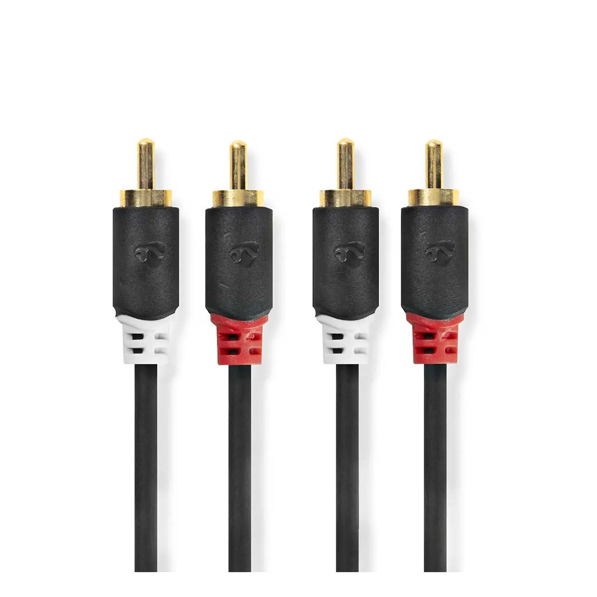 Nedis Gris Câble Audio Double Rca Mâle Vers Double Rca Mâle 0,5M Anthracite