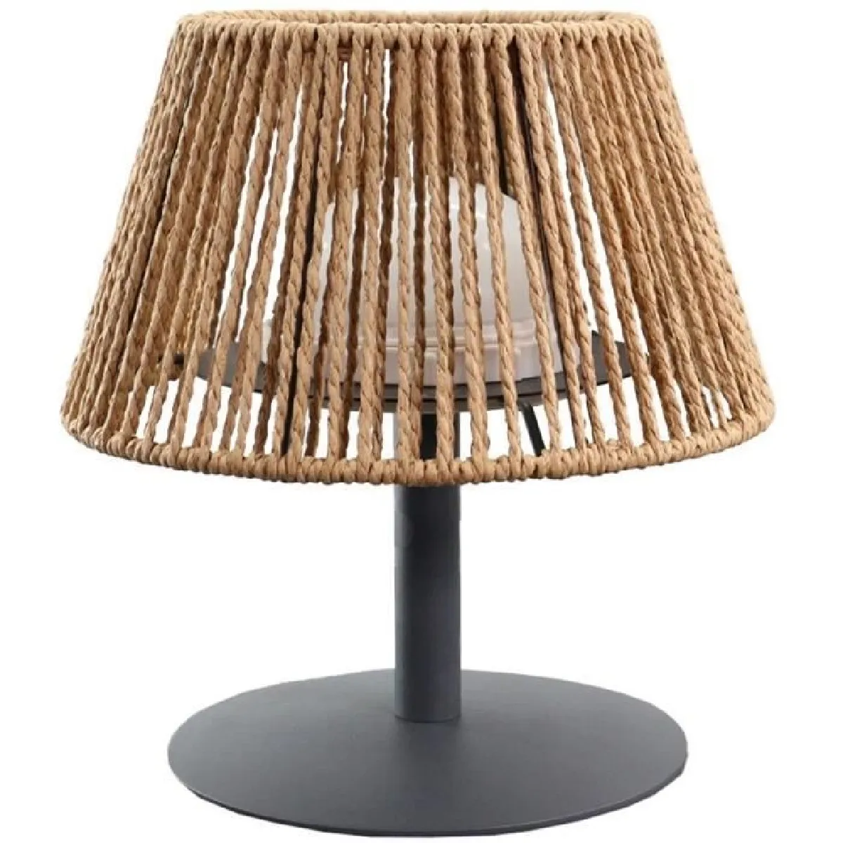 Lampe de table sans fil LUMISKY STANDY MINI RAFFY H22 cm Raphia naturel LED chaud et - vue 2