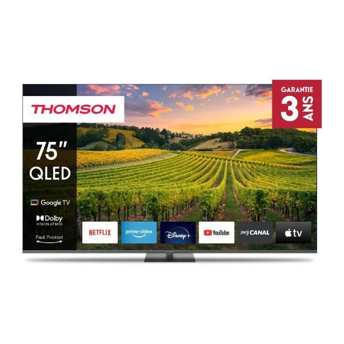 THOMSON TV QLED 75QG5C14 75 190 cm 4K UHD 3840x2160 HDR 10 Google TV 2xHDMI 2.1 + 2xHDMI 2.0 - vue 1
