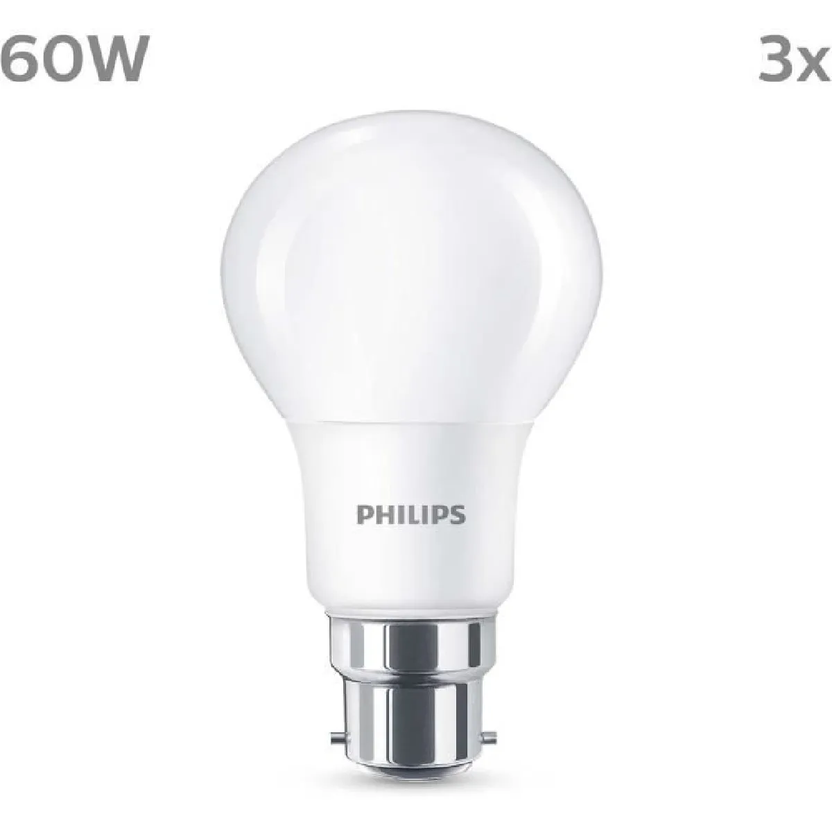 Ampoule LED PHILIPS B22 chaud Dépolie Non Dimmable 3 pièces - vue 2