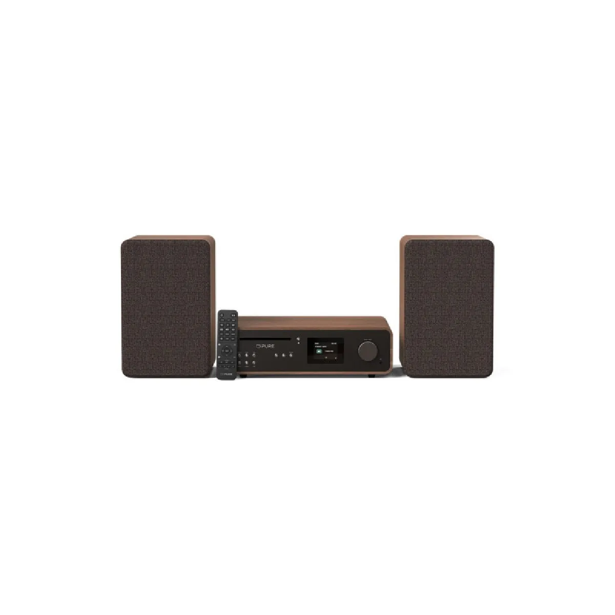 Pure Classic Stereo Hi-Fi Système Compact Avec Lecteur CD, Bluetooth Noir/Noyer - Image 8
