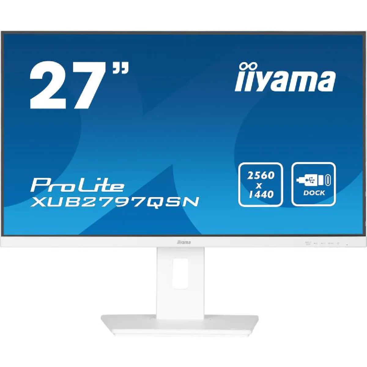 Non Communiqué Blanc, Mat Iiyama Prolite Xub2797qsn-W2 - Écran Led - 27" - 2560 X 1440 Qhd @ 100 Hz - Ips - 300 Cd/M² - 1300:1 - 1 Ms - Hdmi, Displayport, Usb-C - Haut-Parleurs - Image 2