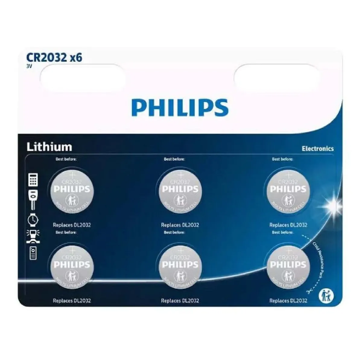 Philips Minicells CR2032P6 batterie CR2032 Li x 6 - vue 5