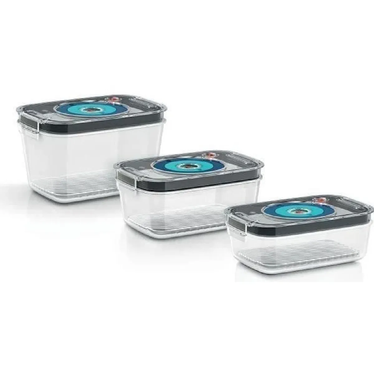 BOSCH 3 boites de conservation sous vide hermétiques : et Bac d'égouttement Indicateur jour et mois Tritan - vue 2