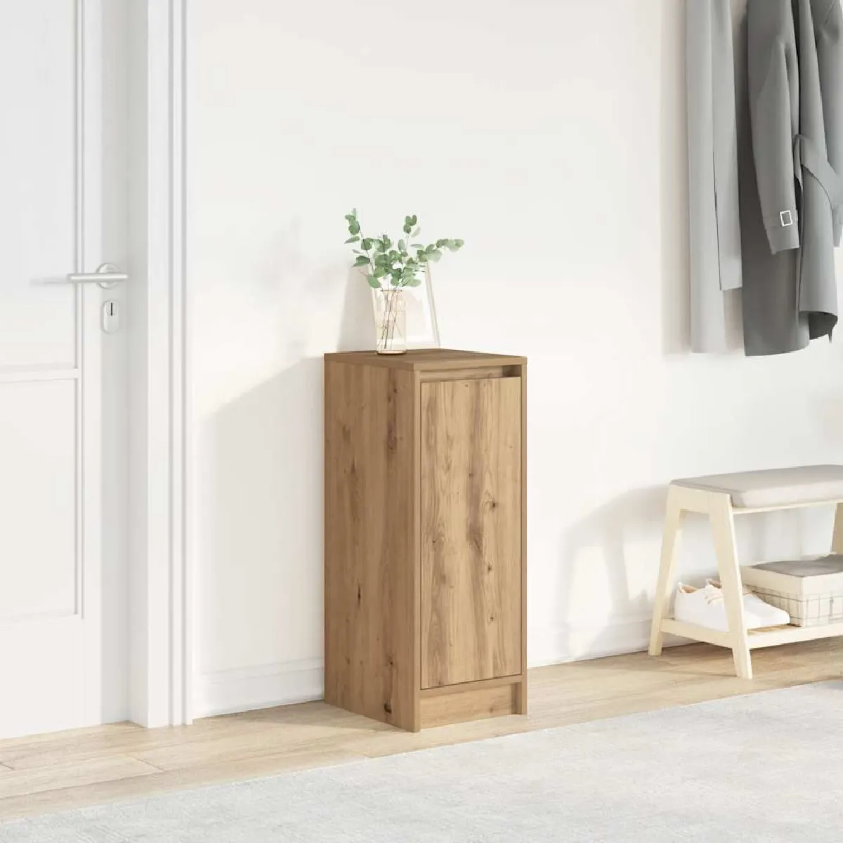 vidaXL Armoire à chaussures chêne artisanal 29,5x34x76 cm