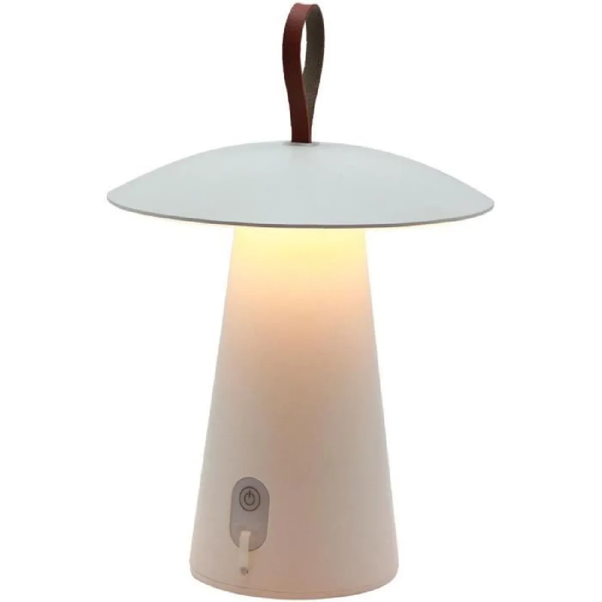 Lampe de table sans fil LUMISKY FUNGY H29 cm Aluminium Anse en cuir LED chaud - vue 2