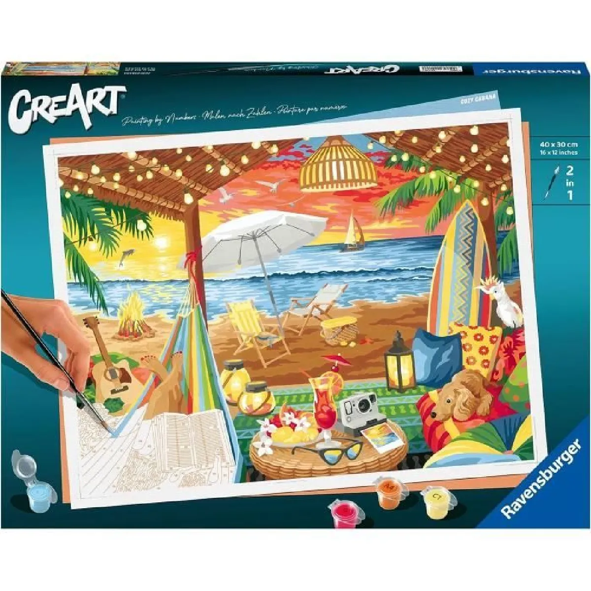CreArt Peinture au numéro : Grand Format : Cozy Cabana Ravensburger Jeux France - vue 10
