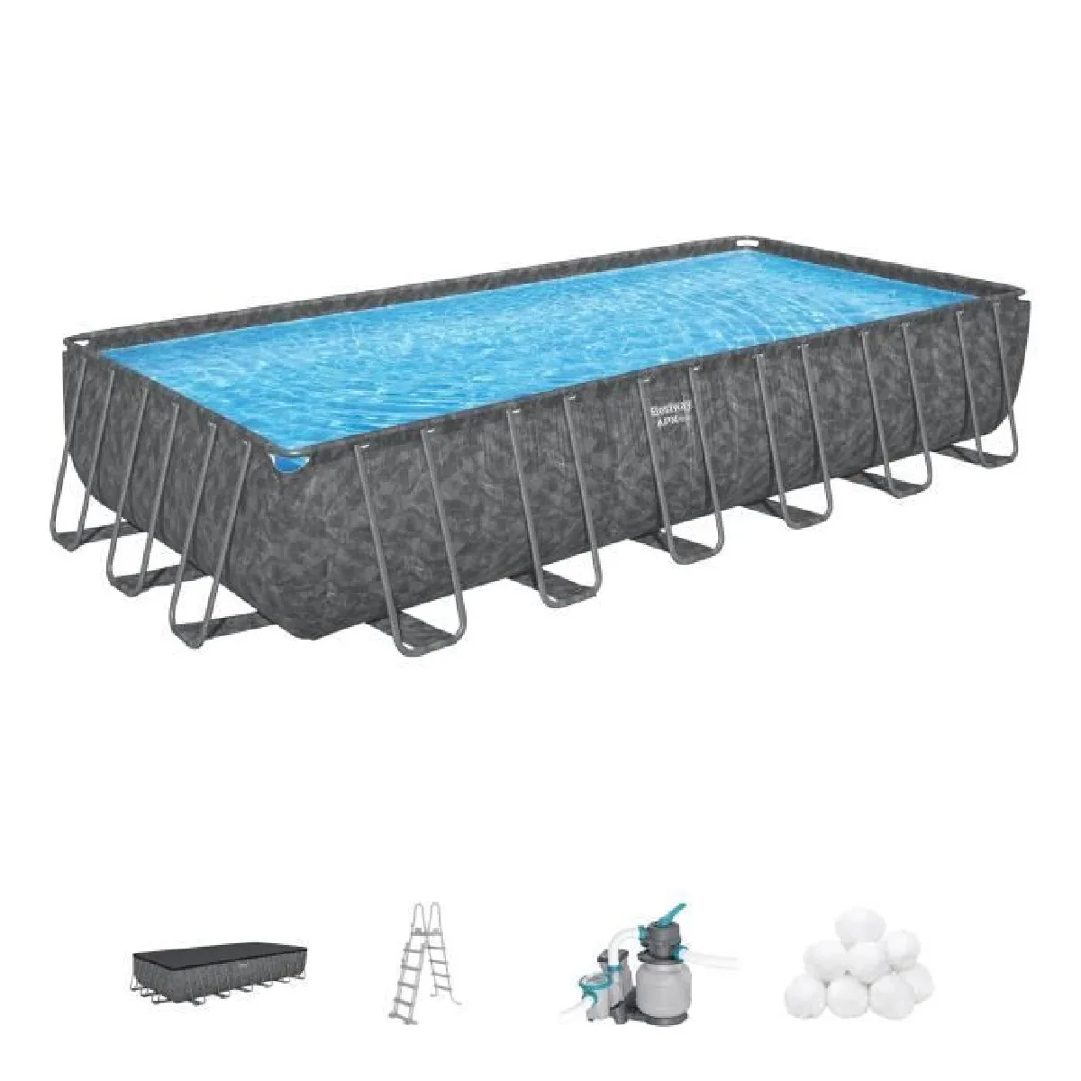 Kit Piscine hors sol tubulaire BESTWAY Steel Pro MAX™ 305 x 200 x 84 cm Ovale Livrée avev filtre a cartouche et 1 cart - vue 1