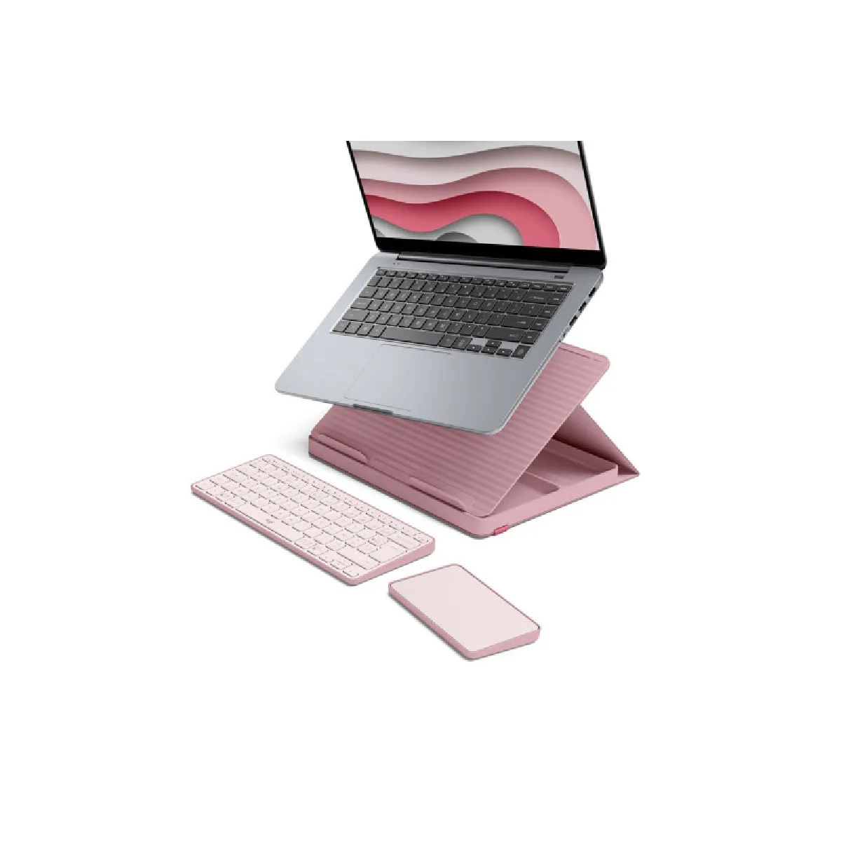 Clavier Logitech Casa Pop Up Desk Rose, support, clavier sans fil, pavé tactile