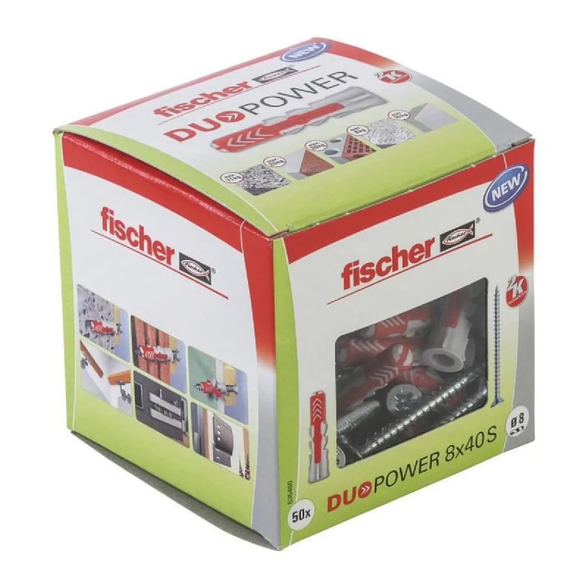 FISCHER Cheville tous matériaux DuoPower 8x40 mm avec vis Boîte de - vue 2