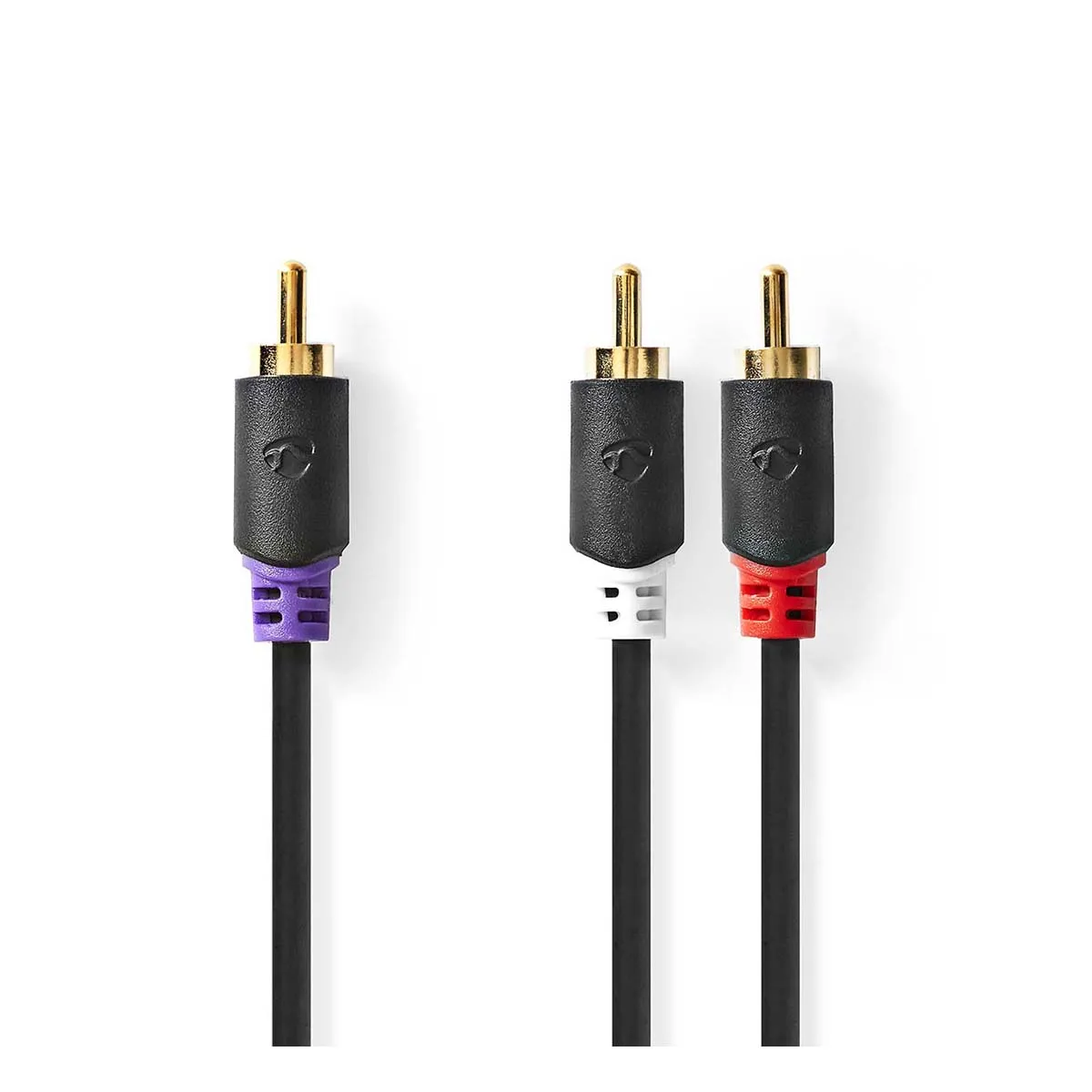 Nedis Anthracite Cabw24000at30 Câble Audio 3 M 2 X Rca Rca - Neuf - Image 3