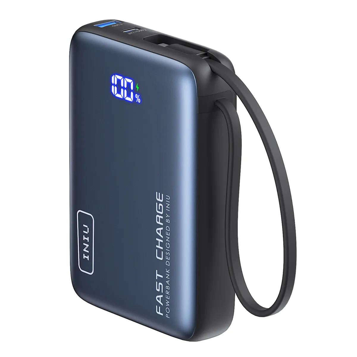 Powerbank Pockets 20000mAh 65W avec 2 ports USB-A/USB-C Ultra Rapide Noir