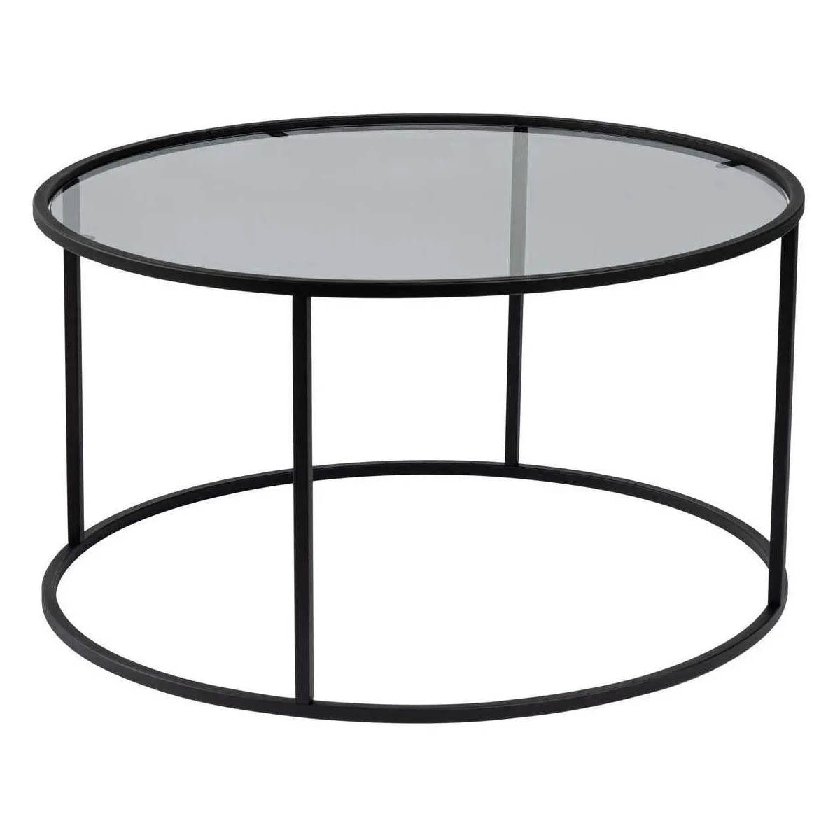 Meilleurs prix pour Table basse ronde en métal et verre Aurum noir.