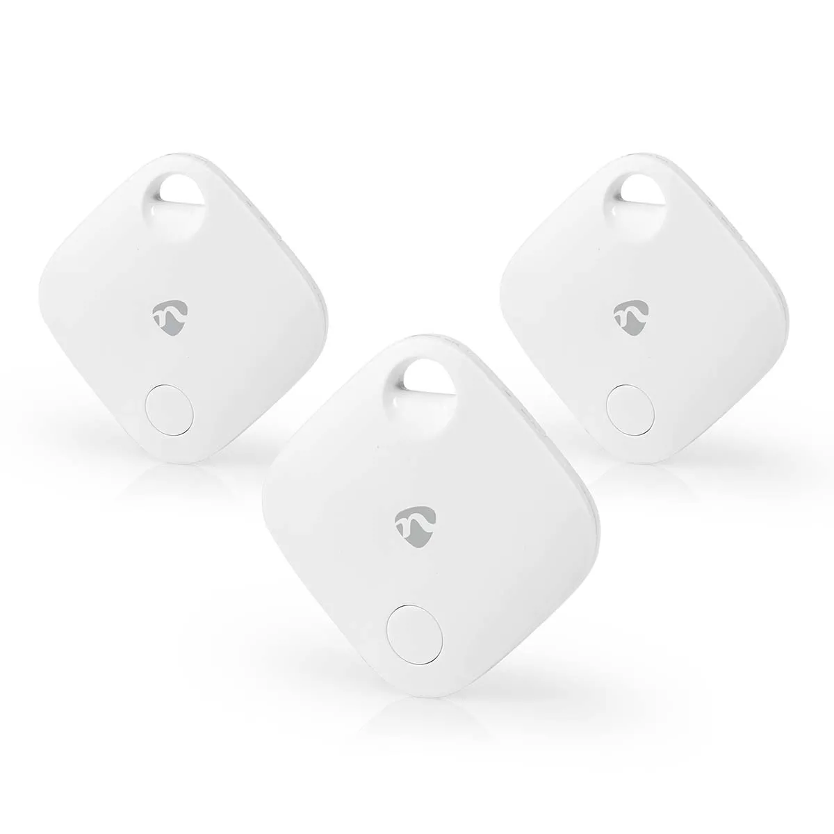 Nedis Blanc Lot De 3 Tracker D'objets Bluetooth Avec Alarme Sonore Et Une Portée 40 M