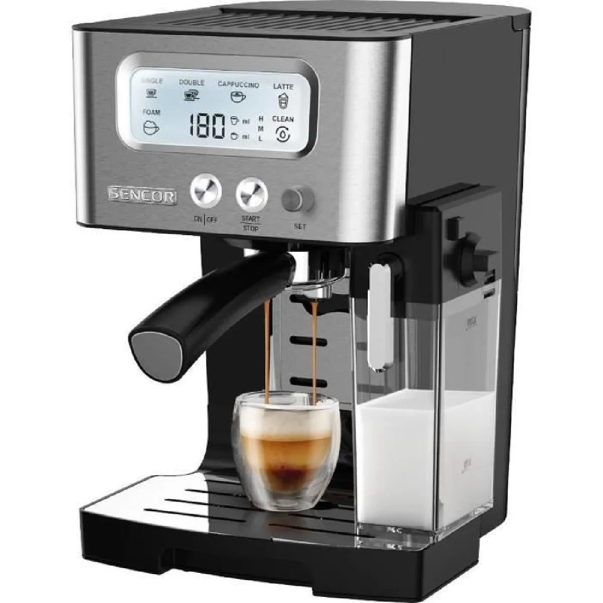 Cafetière expresso Sencor SES 4090SS 1,4L 15 Bars écran LCD Thermoblock auto-nettoyage - Image 4