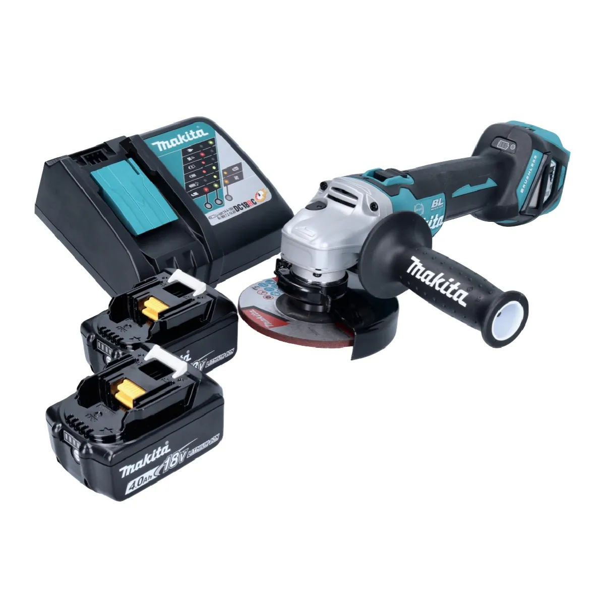 Makita DGA 513 M1 Meuleuse d'angle sans fil 18 V 125 mm Brushless + 1x batterie 4 0 Ah sans chargeur