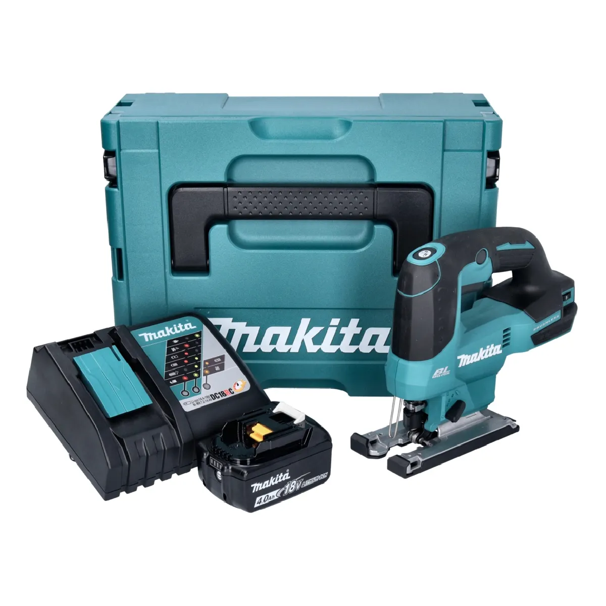 Makita DJV 184 RM1J Scie sauteuse pendulaire sans fil 18 V Brushless + 1x batterie 4 0 Ah + chargeur + Makpac - vue 1