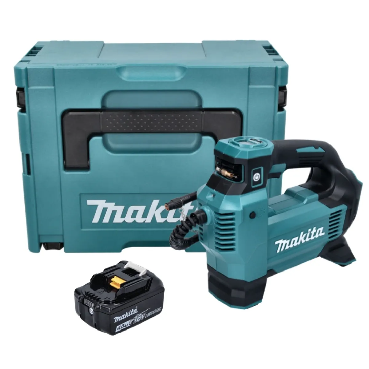 Makita DMP 181 M1J Compresseur sans fil 18 V 11 1 bar + 1x batterie 4 0 Ah + Makpac sans chargeur