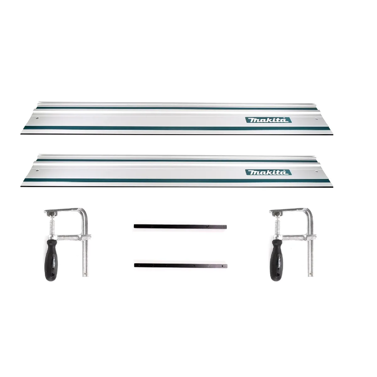 Makita Set de 2 Rails de guidage pour scies 1000mm + 2x Jonctions pour rail de guidage + 2x Serre-joints
