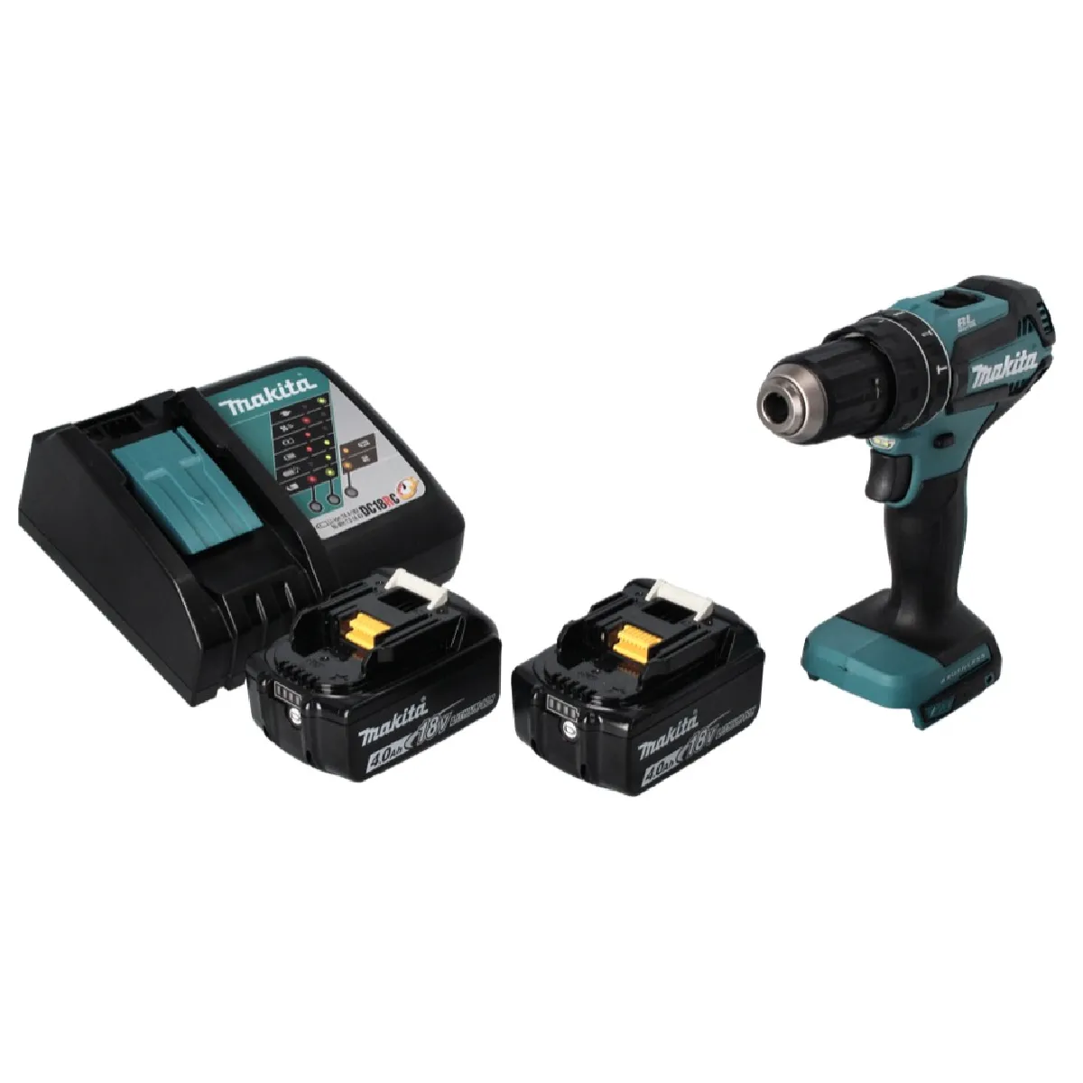 Makita DHP 485 RM Perceuse visseuse à percussion sans fil 18 V 50 Nm Brushless + 2x batterie 4 0 Ah + chargeur - vue 2