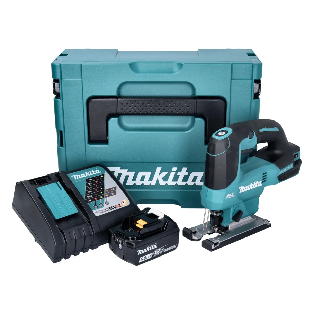 Makita DJV184RT1J Scie sauteuse sans fil 18V Brushless + 1x Batterie 5 0Ah + Chargeur + Coffret Makpac - vue 2